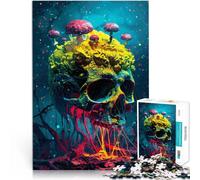 Puzzle per adulti 1000 Funghi psicodelici del teschio Fatto di carta，per età pari o superiore a 14 anni Regali per la decorazione della casa Decorazioni e regali unici per la casa。misurare：26x38cm