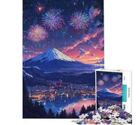 Puzzle per adulti "1000 fuochi d'artificio sul Monte Fuji" Puzzle per ragazzi Antistress Gioco difficile e stimolante Giochi educativi 38x52cm