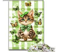 Puzzle per adulti 1000 gatti circondati da farfalle, adatti dai 14 anni in su, ideali come regalo per tutta la famiglia dimensioni 26x38cm