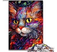 Puzzle per adulti 1000 gatti colorati in legno, per adolescenti dai 14 anni in su, decorazioni per la casa 50x75cm, decorazioni artistiche fai da te, regalo di compleanno perfetto