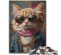 Puzzle per adulti 1000 gatti con occhiali da sole, puzzle per adulti, giochi divertenti, ogni pezzo è unico - gioco divertente e stimolante per tutta la famiglia (50x75cm)