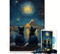 Puzzle per adulti 1000 Gatti di The Pyramids Exact Edge Art Focus Gioco di costruzione Gioco rilassante Decorazione natalizia da parete (38x26cm)