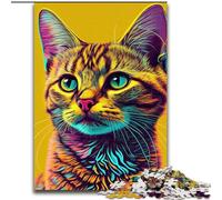 Puzzle per adulti 1000 gatti Pop Art con volti di animali, giocattoli per l'intrattenimento della famiglia, ideali come regali per tutta la famiglia dai 14 anni in su (dimensioni 26x38cm)