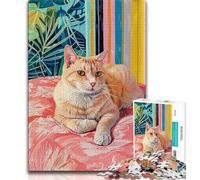 Puzzle per adulti 1000 gatti sdraiati sul divano, aiutano il cervello a esercitare i giocattoli avvincenti per coltivare la pazienza, decorazione perfetta (75x50cm)