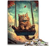 Puzzle per adulti 1000 gatti su un'altalena, antistress, sfida difficile, regali di Babbo Natale segreto per età dai 14 anni in su, 50x75cm