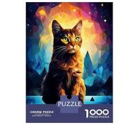 Puzzle Per Adulti 1000 Geometric Cat Puzzle Per Adulti Gioco Rompicapo Analisi E Logica Difficile Da Completare 38x26cm/1000pcs