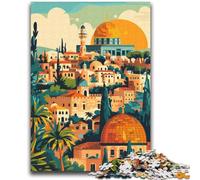 Puzzle per adulti 1000 giochi educativi sul paesaggio urbano di Gerusalemme, decorazioni per la casa, giochi educativi per compleanni e Natale (dimensioni 38x52cm)