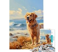 Puzzle per adulti 1000 Golden Retriever su The Be Challenger To Complete Learning Educational DIY Toys for 14+ Puzzle Game Offerto (38x52cm)