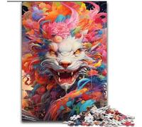 Puzzle per adulti 1000 graffiti colorati drago volante in legno, giocattoli regalo educativo intellettuale decompressione divertente gioco per famiglie 50x75cm per gioco interattivo per famiglie
