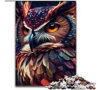 Puzzle per adulti 1000 gufi colorati in legno, giocattoli regalo educativi intellettuali decompressivi divertenti giochi per famiglie 50x75cm per giochi interattivi per famiglie
