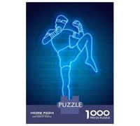 Puzzle Per Adulti 1000 Kick Boxing Neon Puzzle Per Adulti Gioco Rompicapo Analisi E Logica Difficile Da Completare 52x38cm/1000pcs