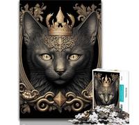 Puzzle per adulti 1000 King Cat Golden Art Deco 1000 pezzi per adolescenti, antistress, sfida difficile, giocattoli per la decorazione della casa (dimensioni 38x26cm)