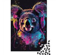 Puzzle per adulti 1000 Koala con cuffie e occhiali da sole Puzzle per adulti Gioco educativo Sfida Giocattolo 1000 pezzi (38x26 cm)