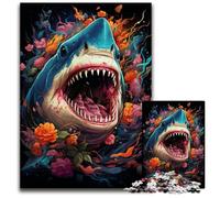 Puzzle per adulti 1000 La psichedelia colorata della mitologia degli squali Puzzle per adulti Regalo perfetto per genitori amanti amici - Età + 1000 pezzi (38x26 cm)