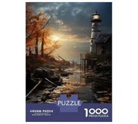 Puzzle Per Adulti 1000 Lighthouse by The River Puzzle Per Adulti Giochi Rilassanti Antistress Difficili Da Completare 70x50cm/1000pcs