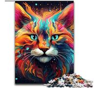 Puzzle per adulti 1000 linci colorate in legno, perfetti per divertirsi in famiglia durante i compleanni, Natale 50x75cm per decorazioni per la casa, allenamento del cervello e regali di Natale