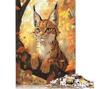 Puzzle per adulti 1000 linci nella foresta autunnale Puzzle Puzzle per adulti Gioco educativo Sfida Giocattolo 1000 pezzi (38x26 cm)