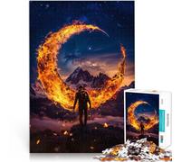 Puzzle per adulti 1000 LUNA DI FUOCO Fatto di legno，Adatto a persone dai 14 anni in su Per il divertimento in famiglia Migliorare l'amore tra le coppie。misurare：50x75cm/19.68x29.52pollice