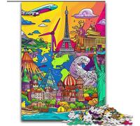 Puzzle per adulti 1000 luoghi di interesse dei cartoni animati Puzzle in cartone, regalo per uomini e donne, per occasioni quotidiane e speciali 1000 pezzi(26x38cm)