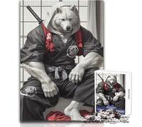 Puzzle per adulti 1000 Lupi Samurai Katana Ideale per momenti di relax e tranquillità Taglio uniforme e pulito Giocattolo per il tempo libero Dimensioni 50x75cm