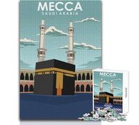 Puzzle per adulti 1000 Mecca Arabia Saudita Arte Giochi educativi Sfida difficile Giocattolo educativo Dimensioni 38x52cm