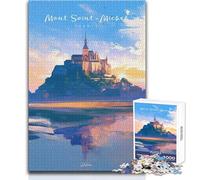 Puzzle per adulti 1000 Mont SaintMichel Glow Giochi educativi Sfida difficile Giocattolo educativo Dimensioni 38x26cm
