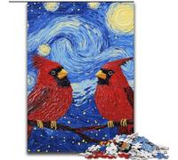 Puzzle per adulti 1000 Notte stellata con uccello rosso, per età 14 e oltre Ogni pezzo è unico - Gioco divertente e stimolante per tutta la famiglia Ottimo regalo (dimensioni 50x75cm)