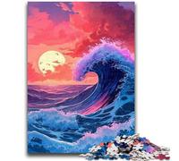 Puzzle per adulti 1000 onde al sole della sera Puzzle per adolescenti, gioco stimolante ideale come regalo per tutta la famiglia 38x26cm