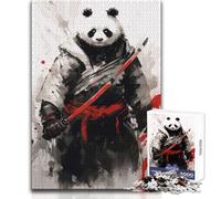 Puzzle per adulti 1000 panda dipinto giapponese ideale per momenti di relax tranquillo taglio uniforme pulito giocattolo per il tempo libero dimensioni 50x75cm