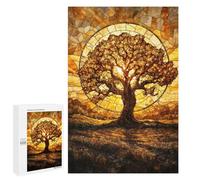 Puzzle Per Adulti 1000 PCS Amber Tree Stained Glass Puzzle Per Adolescenti Giochi Per Famiglie Difficile Difficile Per È Ideale Come Regalo 1000 PCS