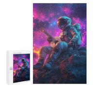 Puzzle Per Adulti 1000 PCS Astronaut Playing Guitar in Space Puzzle Per Adolescenti Migliorano La Memoria Allena Il Cervello E Le Mani Regali Antistress 1000 PCS