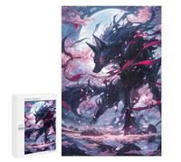 Puzzle per Adulti 1000 PCS Black Kitsune Sakura Puzzle per Adolescenti Gioco Di Ingegneria Analisi E Logica 1000 PCS