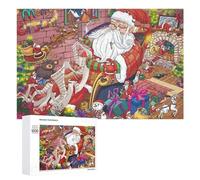 Puzzle per Adulti 1000 PCS Christmas Jigsaw Puzzle Santa's Workshop Adventure Puzzle per Adulti Giocattolo Decorazione Da Parete Regali per Donne Grande Regalo per Giochi 1000 PCS