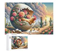 Puzzle Per Adulti 1000 PCS Easter Egg with Flowers Puzzle Per Adulti Giochi Rilassanti Regali Per Donne Giochi Stimolanti Regali 1000 PCS