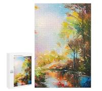 Puzzle Per Adulti 1000 PCS Fall Forest Puzzle Per Adolescenti Migliora La Memoria Difficile Da Completare Gioco Divertente Per Tutta La Famiglia 1000 PCS
