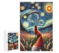 Puzzle Per Adulti 1000 PCS Fox Under Starry Night Puzzle Per Adulti Giochi Rilassanti Regalo Di Compleanno Ottimo Regalo Per I Giocatori 1000 PCS