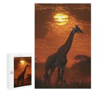 Puzzle Per Adulti 1000 PCS Giraffe Sunset Silhouette Puzzle Per Adolescenti Giochi Per Famiglie Difficile Difficile Per È Ideale Come Regalo 1000 PCS