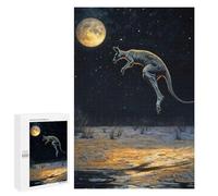 Puzzle Per Adulti 1000 PCS Kangaroo Leaping Under Moonlight Puzzle Per Adolescenti Giochi Rilassanti Regali Per Donne Regali Unici Per Compleanno E Natale 1000 PCS