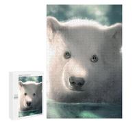 Puzzle Per Adulti 1000 PCS Polar Bear Cub Swimming Puzzle Per Adulti Gioco Rompicapo Regali Per Donne Regali Per Amici E Familiari 1000 PCS