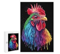 Puzzle Per Adulti 1000 PCS Pop Art Rainbow Rhode Island Red Rooster Puzzle Per Adolescenti Giocattolo Decorazione Da Parete Modello Da Assemblare Regali Per Amici E Familiari 1000 PCS
