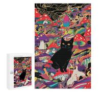 Puzzle Per Adulti 1000 PCS Psychedelic Mushroom Cat Art Print Puzzle Per Adolescenti Antistress Sfida Educativa Regali Di Natale E Compleanno 1000 PCS