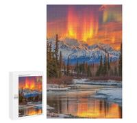 Puzzle Per Adulti 1000 PCS Puzzle Alaska's Aurora Borealis Majesty Puzzle Per Adolescenti Taglio Di Precisione Interazione Genitore-figlio Bellissimo Gioco Di Design 1000 PCS