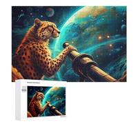 Puzzle Per Adulti 1000 PCS Puzzle Cheetah Observing The Universe Through A Telescope Puzzle Per Adulti Giochi Per Famiglie Difficili Difficili Un'ottima Idea Come Regalo Per Tutta La Famiglia 1000 PCS