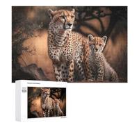 Puzzle Per Adulti 1000 PCS Puzzle Cheetahs in The Wild Puzzle Giochi Divertenti Ma Divertenti E Umoristici Regali Unici Per Compleanno E Natale 1000 PCS