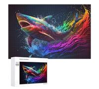 Puzzle Per Adulti 1000 PCS Puzzle Colorful Shark Splash Artwork -4 Puzzle Gioco Rompicapo Un'opera D'arte Regali Di Compleanno E Unici 1000 PCS