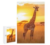 Puzzle Per Adulti 1000 PCS Puzzle Giraffe at Sunset Puzzle Gioco Rompicapo Un'opera D'arte Regali Di Compleanno E Unici 1000 PCS