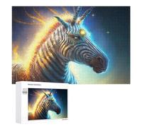 Puzzle Per Adulti 1000 PCS Puzzle Magical Zebra with Celestial Horns Puzzle Gioco Rompicapo Un'opera D'arte Regali Di Compleanno E Unici 1000 PCS