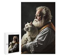 Puzzle Per Adulti 1000 PCS Puzzle Old Man With His Cat Puzzle Gioco Rompicapo Un'opera D'arte Regali Di Compleanno E Unici 1000 PCS