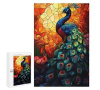 Puzzle Per Adulti 1000 PCS Puzzle Peacock Stained Glass Puzzle Giochi Divertenti Ma Divertenti E Umoristici Regali Unici Per Compleanno E Natale 1000 PCS