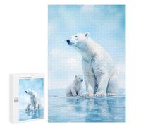 Puzzle Per Adulti 1000 PCS Puzzle Polar Bear with Cub Puzzle Per Adulti Giochi Per Famiglie Difficili Difficili Un'ottima Idea Come Regalo Per Tutta La Famiglia 1000 PCS